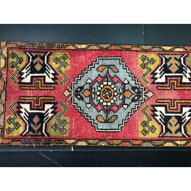 Red Oushak Handmade Turkish Rug For Sale - Image 4 of 6