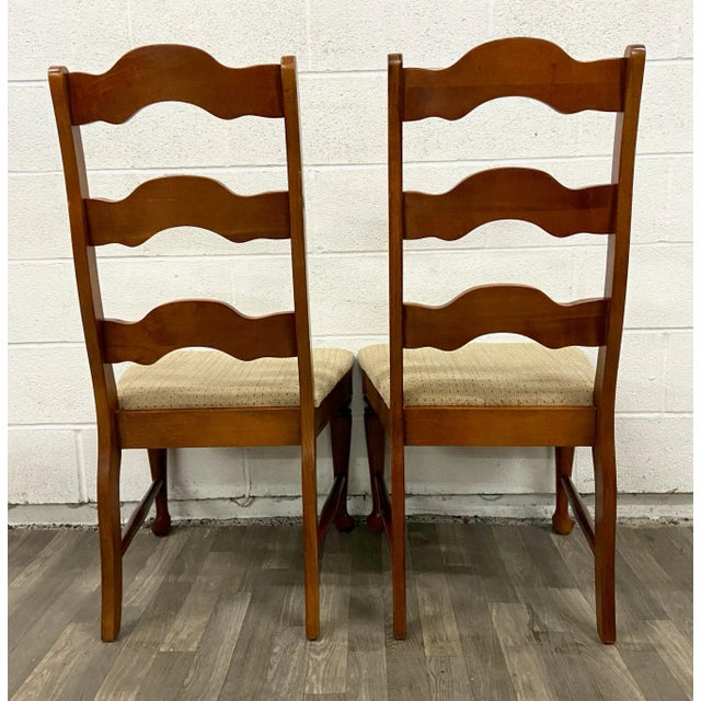 Vintage Broyhill French Style Ladderback Dining Chairs - Pair For Sale - Image 11 of 11