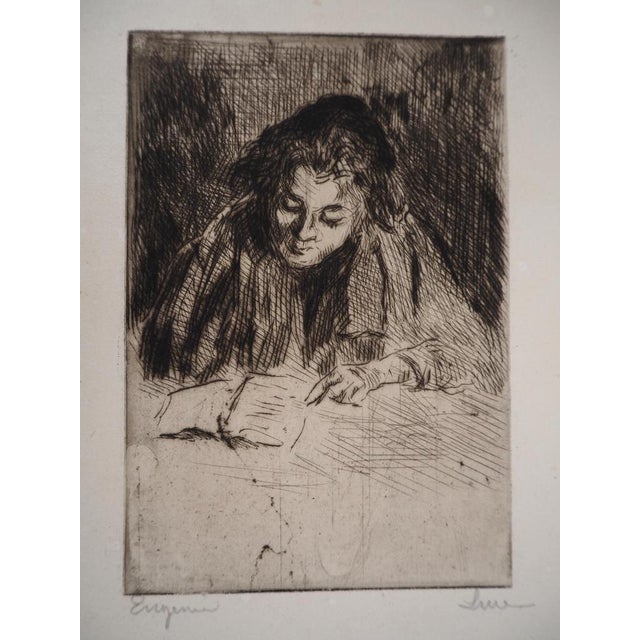 Maximilien Luce, Woman Reading (Eugénie), 1895, Original Signed Etching For Sale - Image 3 of 6