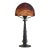 1920s French Art Deco Daum Table Lamp - Burned Orange Mottled Glass & Wrought Iron For Sale