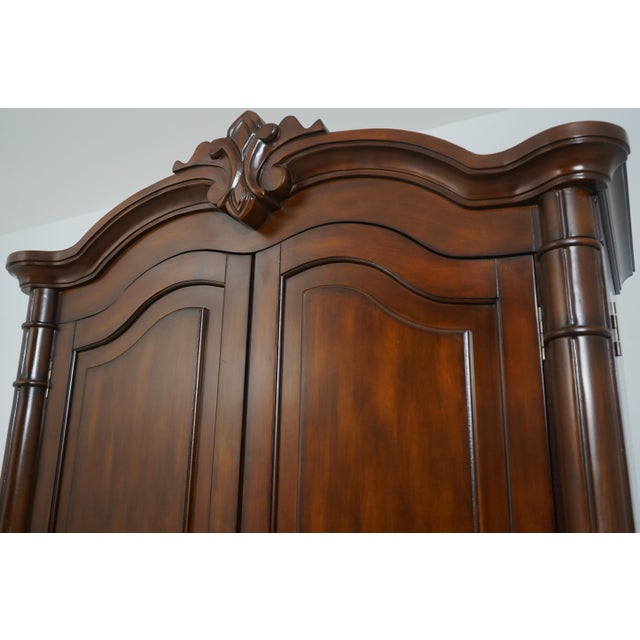 Wood 1990s Cherry 2 Piece Bedroom Armoire or Tv Cabinet For Sale - Image 7 of 15