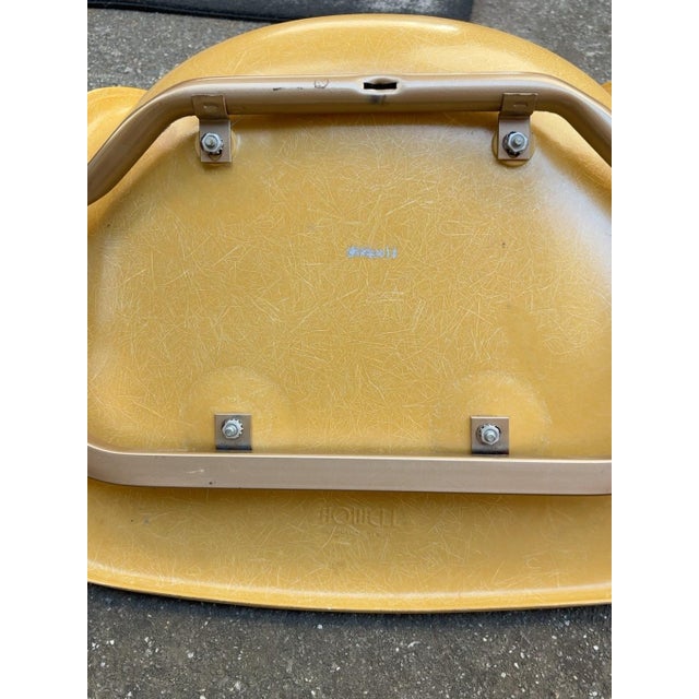 Pair of Vintage 1960s Howell Yellow Fiberglass Stacking Chairs For Sale - Image 9 of 10