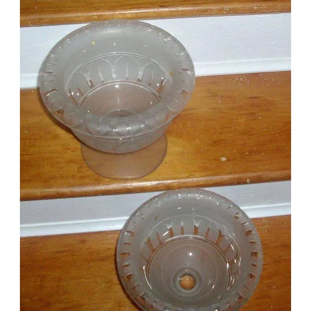 19th Century American Classical Gothic Frosted & Cut Crystal Glass Centerpiece Compotes - A Pair For Sale In New York - Image 6 of 8