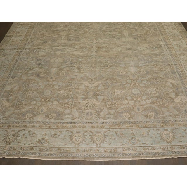 Early 20th Century Large Indian Gray Green Antique Rug - 12' x 21'3" For Sale - Image 5 of 16