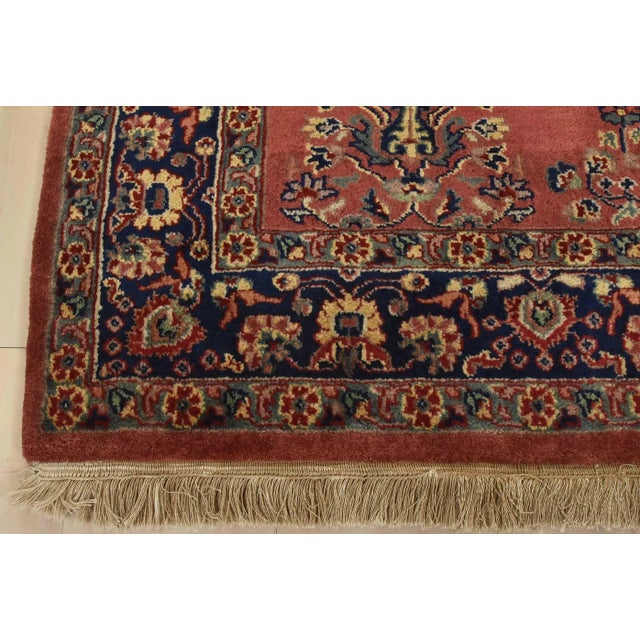 Fine Sarouk Rug 4’2” X 6′ Pink Wool Traditional Hand-Knotted Oriental Carpet For Sale - Image 9 of 12