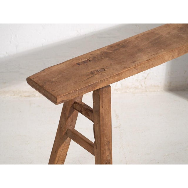 Antique Chinese Wooden Bench For Sale - Image 3 of 8
