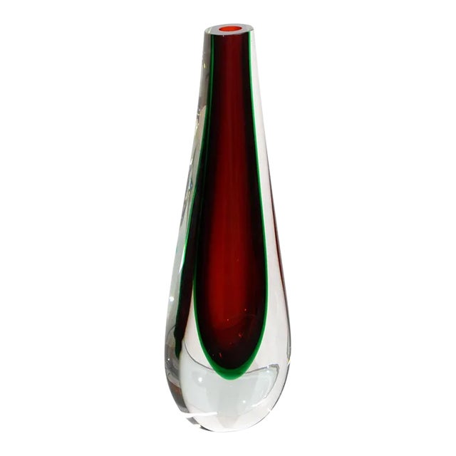 1960s Flavio Poli Sommerso Seguso Murano Glass Vase Italy For Sale