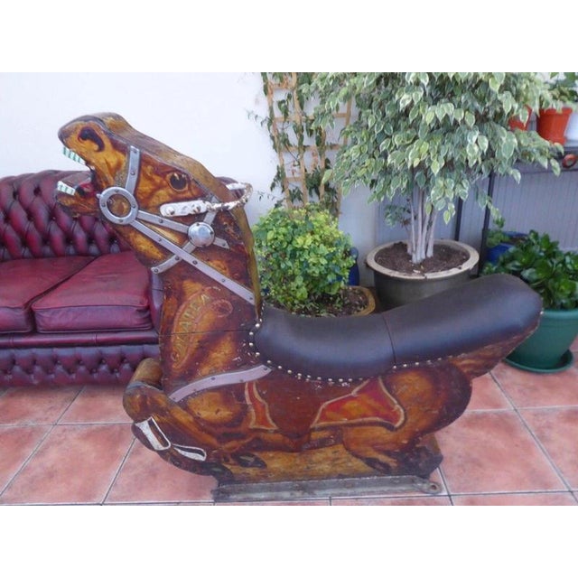 Orton, Sons & Spooner Fairground Carousel Horse “Galatea,” circa 1910–1920 Material: Carved wood, metal and leather A rare...