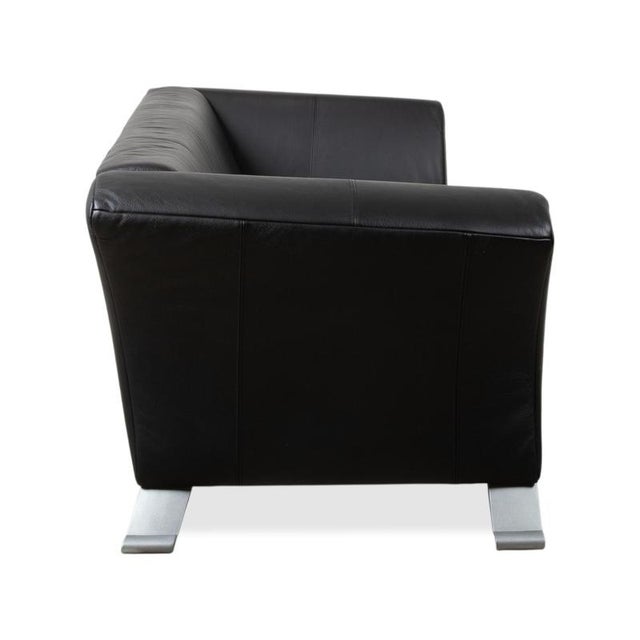 322 2-Seater Sofa in Black Leather from Rolf Benz For Sale - Image 9 of 12