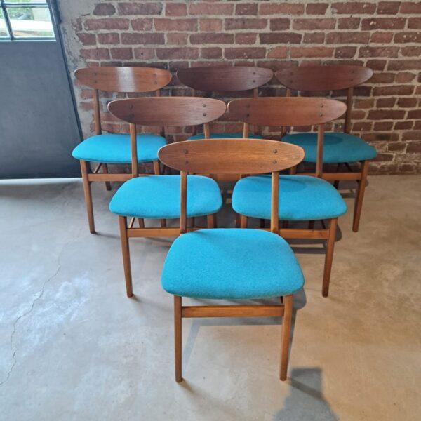 Blue Chairs from Farstrup, Denmark, 1961, Set of 6 For Sale - Image 8 of 8