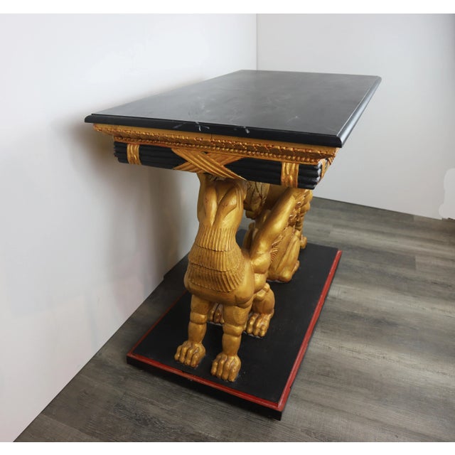 Gold Vintage 19Century Carved Giltwood Console Table For Sale - Image 8 of 12