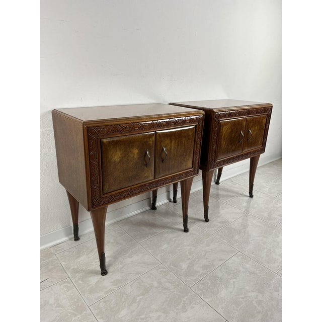 Mid-Century Modern Mid-Century Italian Bedside Tables, 1950s, Set of 2 For Sale - Image 3 of 12