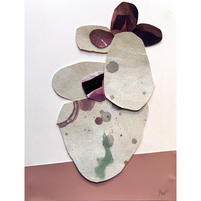 Pink "Love Without Words 3" Original Mixed-Media Collage on Paper by Zac Woodiel For Sale - Image 8 of 9