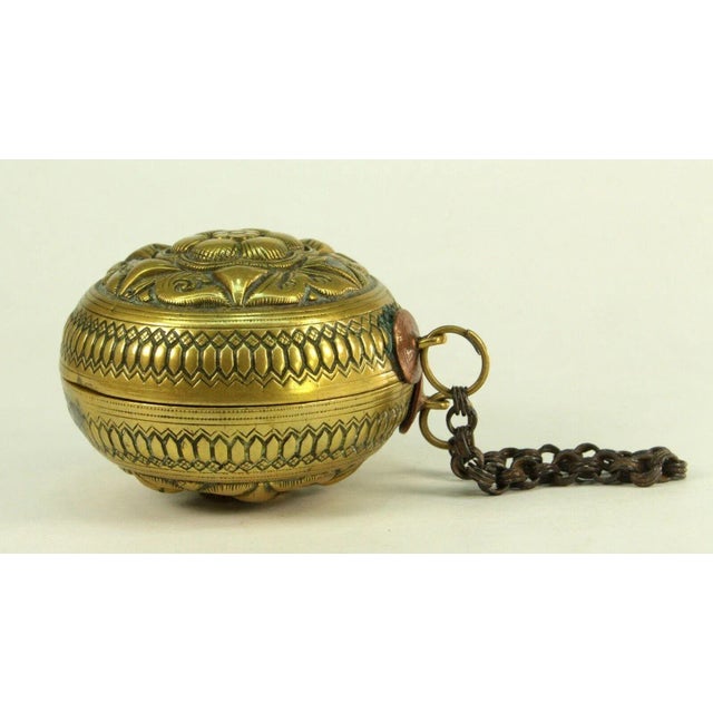 Asian Circa 1856 Balinese Brass Betel Nut Lime Container, Dutch East Indies For Sale - Image 3 of 13