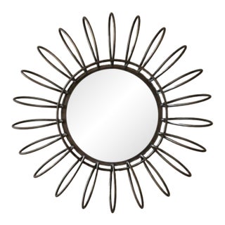 20th Century MCM Sunburst Metal Accent-Mirror For Sale