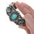 Native American 6 3/8" c1940's-50's Navajo Stamped silver bracelet with turquoise For Sale - Image 3 of 10