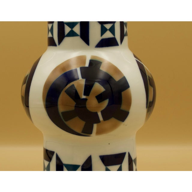 Mid-Century Modern Sargadelos O Castro Sculptural Geometric Vase, Cobalt Blue Porcelain, Mid-Century, Spain For Sale - Image 3 of 7