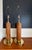 Wood Mid Century Vintage Fluted Wood and Brass-Tone Neoclassical Column Table Lamps For Sale - Image 7 of 8