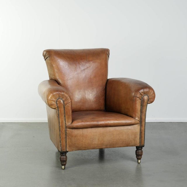 Antique English Sheepskin Armchair For Sale - Image 14 of 14