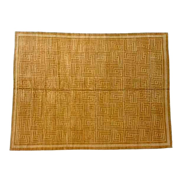 Silk and Wool Modern Nepalese , 10' X 13'6" For Sale