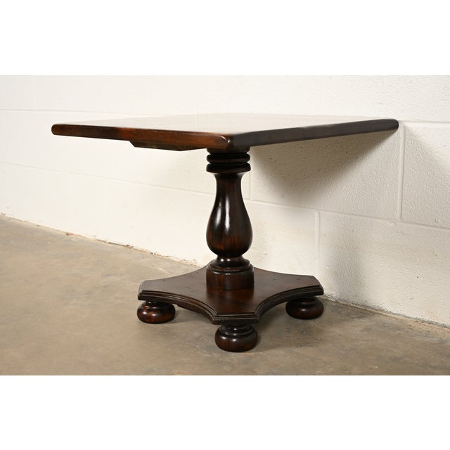 Ethan Allen Ethan Allen Rustic European Solid Pine Pedestal Side Table or Cocktail Table, Circa 1970s For Sale - Image 4 of 13