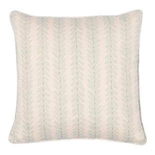 Schumacher X Veere Grenney Woodperry 20" Pillow in Aqua For Sale