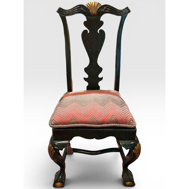 Four 19th Century Queen Anne Style Dark Green Painted Side Chairs. For Sale - Image 10 of 12