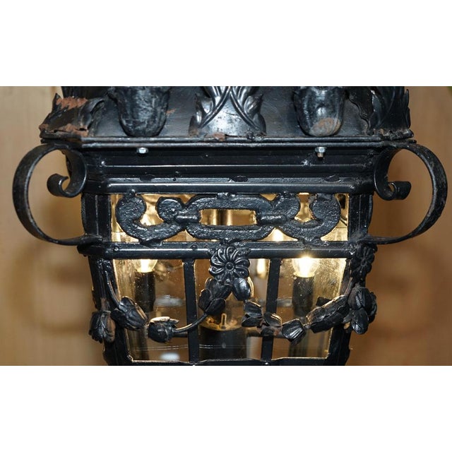 Large French Art Deco Hanging Lanterns, 1920s, Set of 2 For Sale - Image 11 of 18