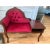 Mid-Century Modern Vintage Mid-Century Louis XV Style Telephone Gossip Bench in Red Upholstery= For Sale - Image 3 of 7