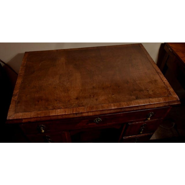 Traditional Walnut Kneehole Dressing Table or Desk For Sale - Image 3 of 12