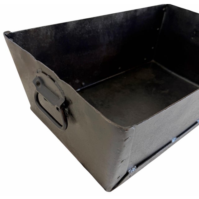 Mid 20th Century Hand-Forged Riveted Iron Trough Vessel in Blackened Steel Finish For Sale - Image 10 of 12