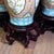 Set of 3 Hand-Painted Biên Hòa Vases on Rosewood Stands Beautiful set of three hand-painted Biên Hòa vases from Vietnam,...