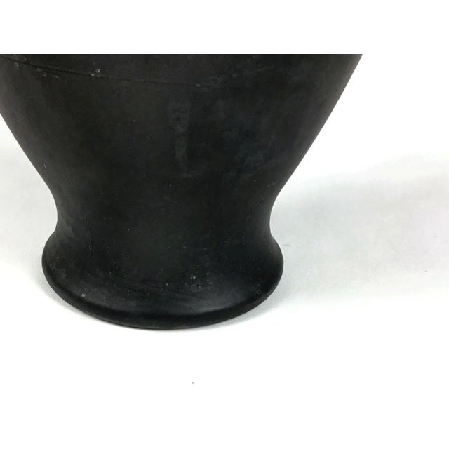 Asian Style Black Glass Calligraphy Vase For Sale - Image 9 of 13