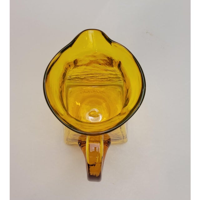 Glass 1960s Mid Century Modern Blenko Pitcher Signed For Sale - Image 7 of 15