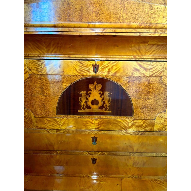 19th Century Biedermeier Secretary Desk With Secret Compartments For Sale - Image 11 of 11