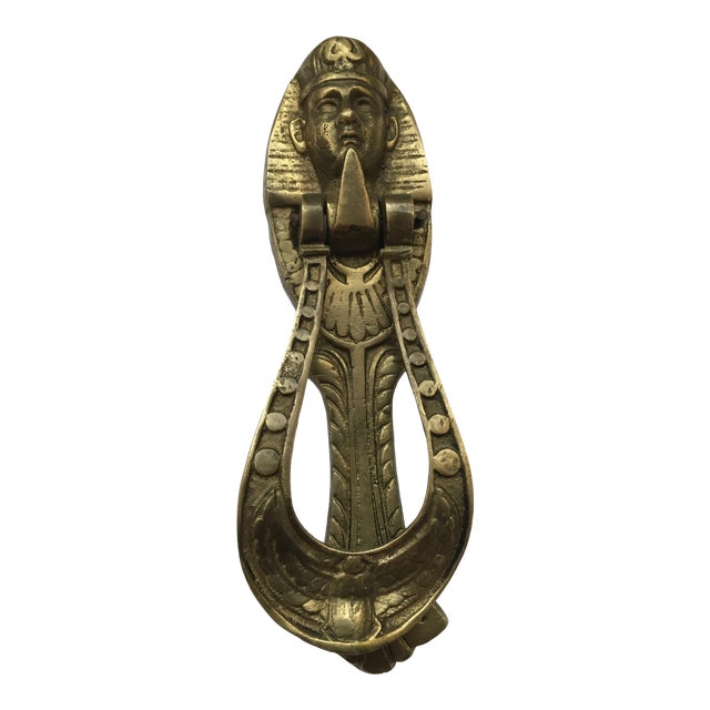 1970s Egyptian Motif Brass Door Knocker For Sale