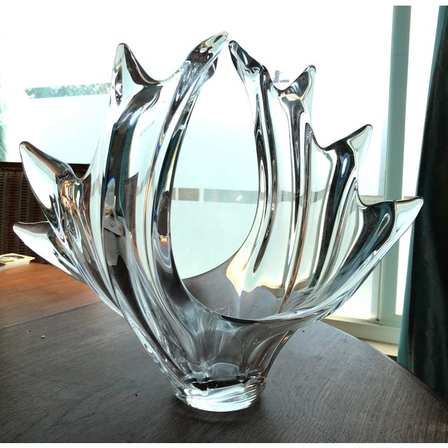 Vannes Le Chatel Large Crystal Bowl Vase Sculpture Chairish