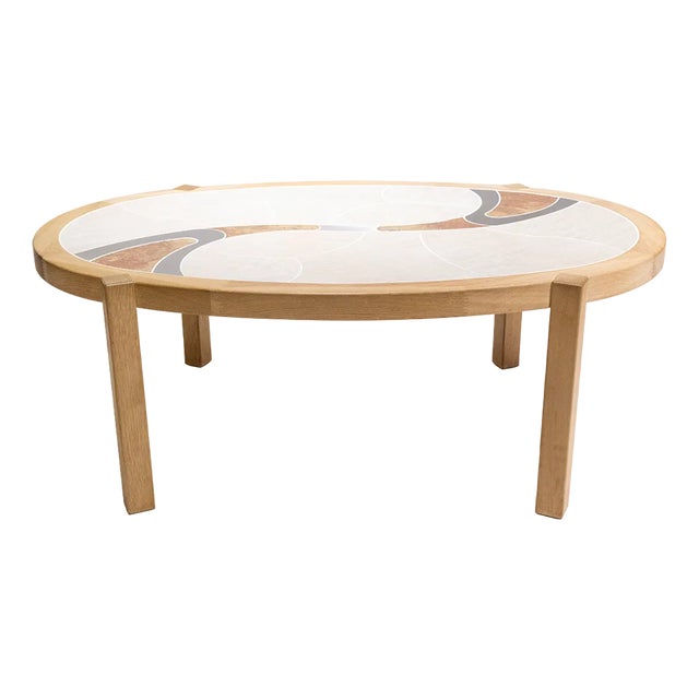Oak and Ceramic Table from Haslev, 1990s For Sale