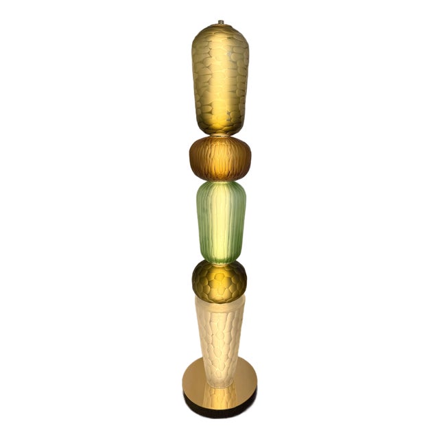 Large Contemporary Totem Murano Glass Floor Lamp by Studio Ad, Italy For Sale