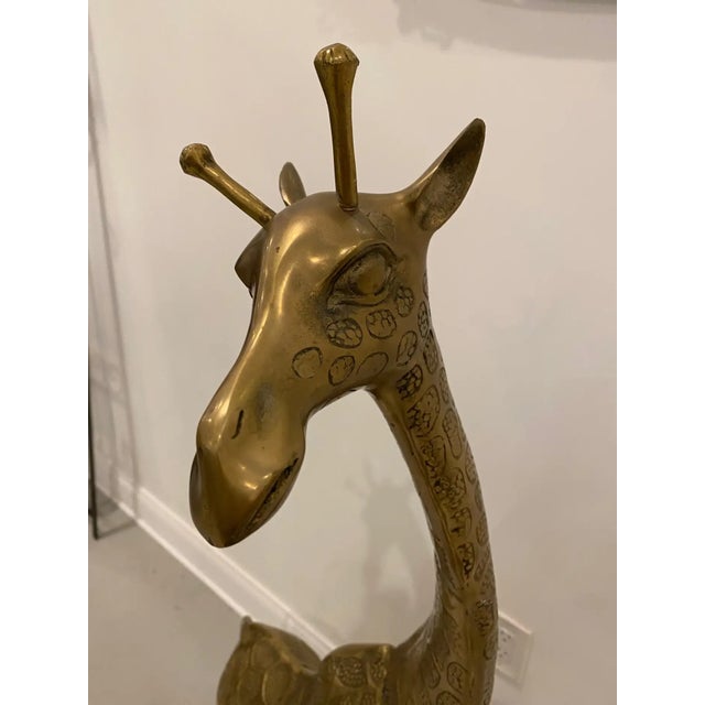 Mid-Century Modern Mid-Century Modern Standing Metal Giraffe For Sale - Image 3 of 10