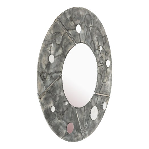 Round Wall Mirror in Aluminum and Steel by Bianca Garinei for Banci, 1970s For Sale