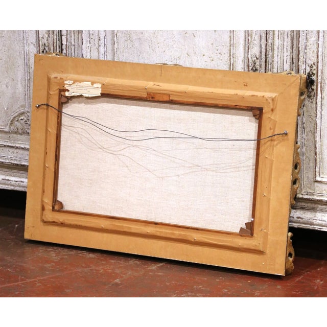19th Century English Farmyard Oil Painting in Carved Gilt Frame Signed B. Ewald For Sale - Image 13 of 14