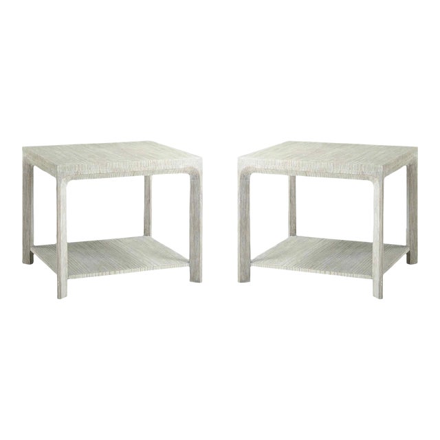 Pair of White Side Tables For Sale