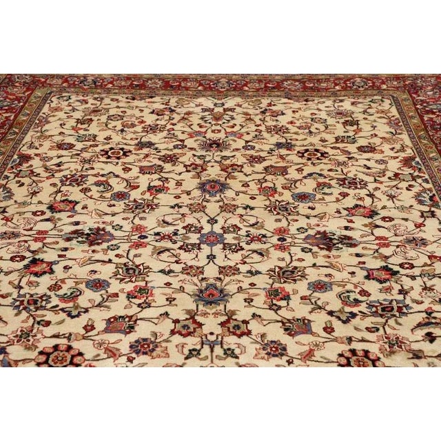 Beige Middle Eastern Hand-Knotted Sarough Rug For Sale - Image 8 of 11