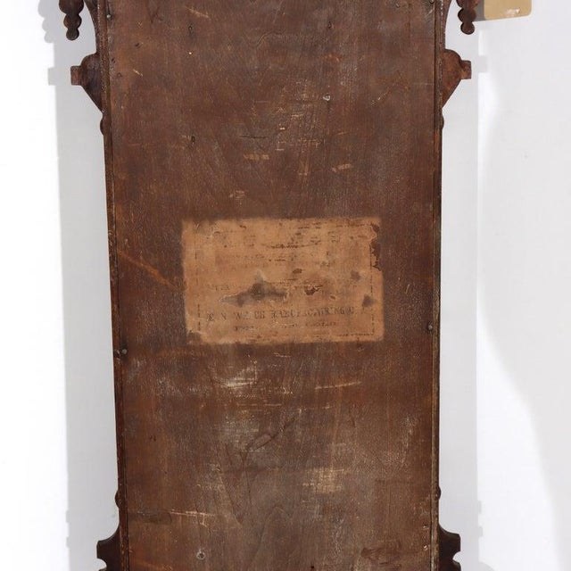 Late 19th Century Oversized Antique Chip Carved Walnut Calendar Clock C1890 For Sale - Image 5 of 16