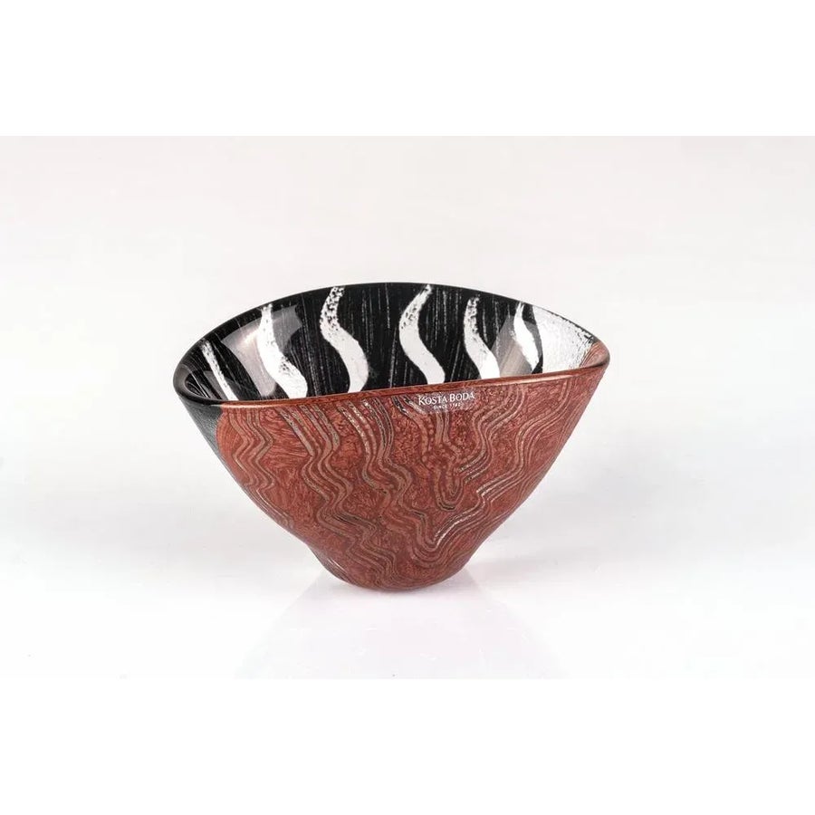 Hand-Painted Glass Tonga Bowl by Monica Backström for Kosta Boda