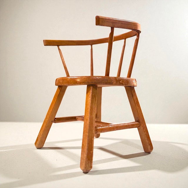 Wood Vintage Danish Childrens Chair in Beech Wood, Denmark, 1950s For Sale - Image 7 of 9