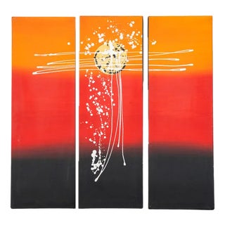 Abstract Triptych, 2000, Oil & Acrylic on Canvas For Sale