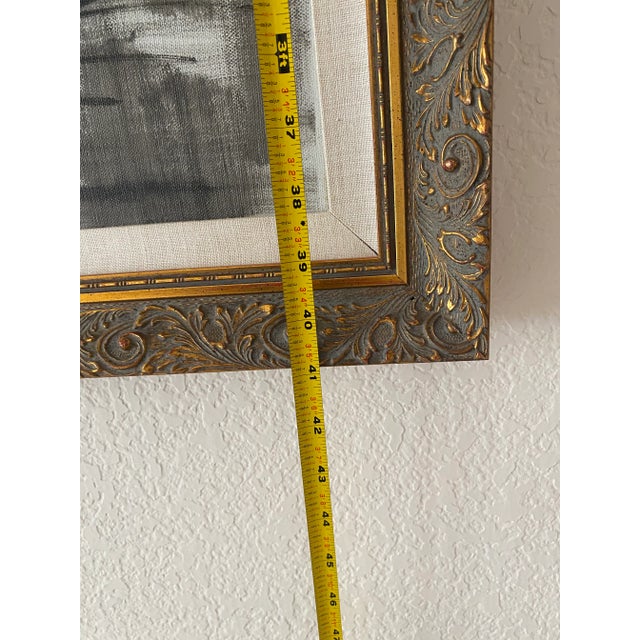 Mid 20th Century Gaston Pierre Original Oil on Canvas Paris Cityscape Painting Framed 41" X 41" Mint Condition Mid 20th Century For Sale - Image 5 of 11