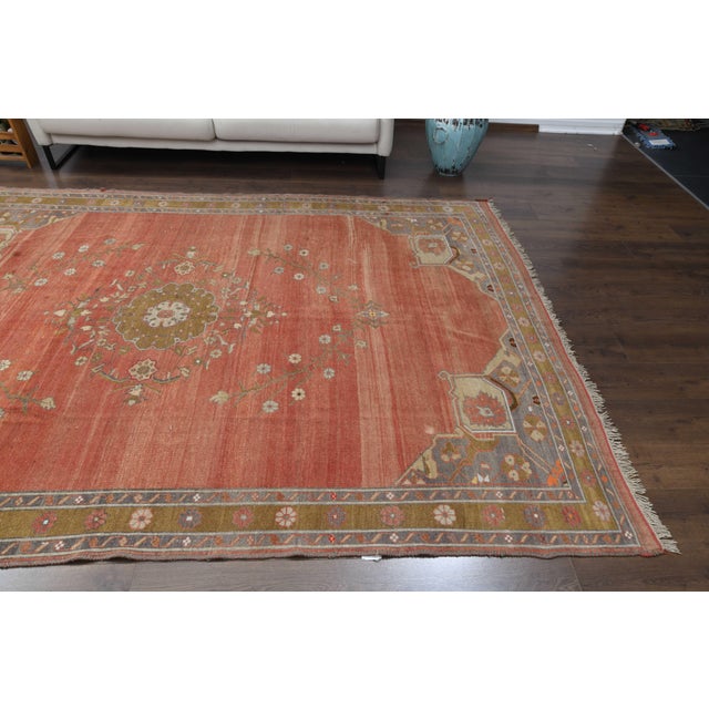 1970s Vintage Persian Handmade Wool Cotton Red Area Rug For Sale - Image 10 of 11